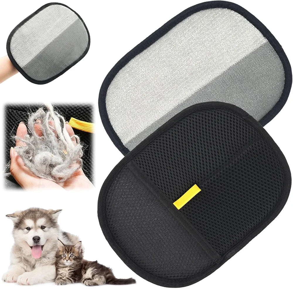 Pet Hair Remover Glove – Reusable Electrostatic Pet Hair Removal Glove for Cats, Dogs, Rabbits, Guinea Pigs & More | Cat Hair Remover from Clothes, Sofa, Carpet & Car Seats (Black)