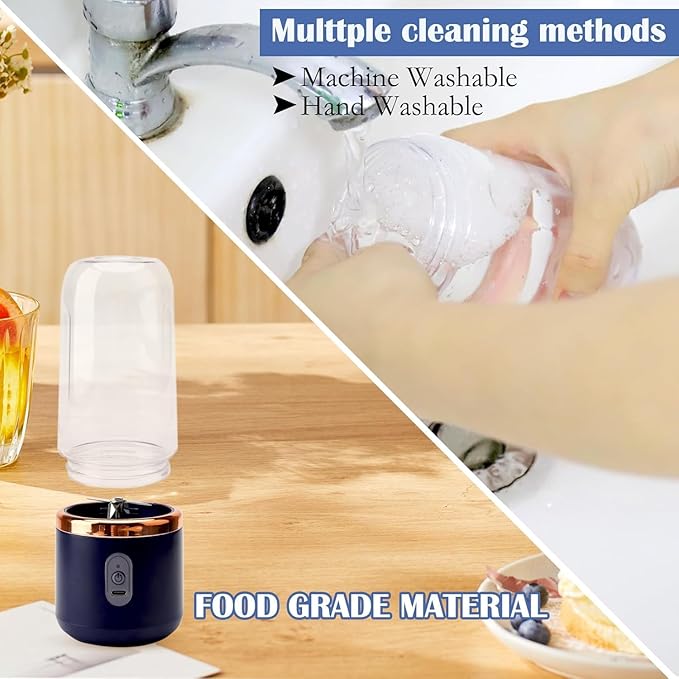 Portable Blender Electric Juicers Fruit Mixers USB Rechargeable Smoothie Mini Personal Juicer 6 Blades 3Gears With 1800 Mah Rechargeable Battery-Smoothie Blender
