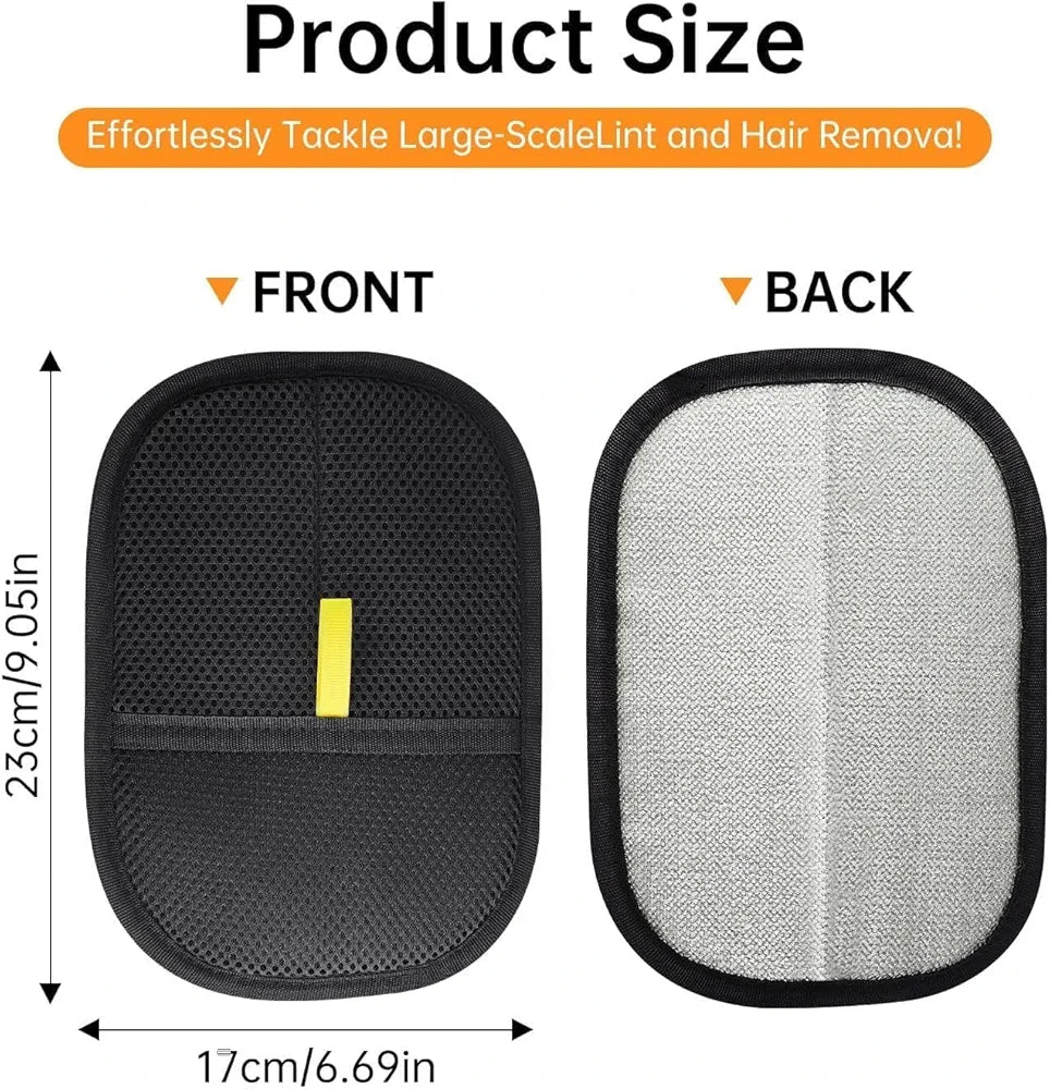 Pet Hair Remover Glove – Reusable Electrostatic Pet Hair Removal Glove for Cats, Dogs, Rabbits, Guinea Pigs & More | Cat Hair Remover from Clothes, Sofa, Carpet & Car Seats (Black)